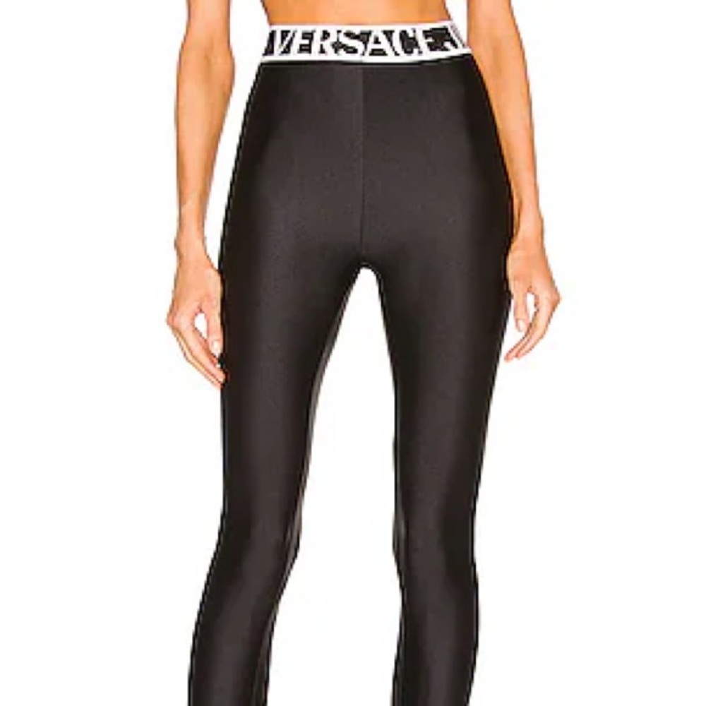 VERSACE JEANS COUTURE STRETCH LOGO LEGGING, SZ XS